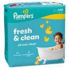 Pampers, Fresh Clean, chusteczki nawilżane dla dzieci, 3-80 szt.