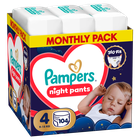 Pampers, Night, pieluchomajtki, rozmiar 4, 9-15kg, 104 szt.