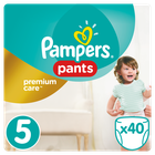 Pampers, Premium Care Pants, pieluchomajtki, rozmiar 5, Junior, 40 szt.