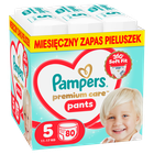 Pampers, Premium Care, pieluchomajtki, rozmiar 5, 11-17kg, 80 szt.