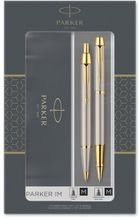 Parker, IM, zestaw: pióro kulkowe + długopis, Brushed Metal GT