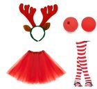 Party Tino, strój renifera z czerwona spódniczką tutu, 30 cm
