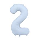 PartyDeco, balon foliowy, cyfra 2, mglisty, niebieski, 86 cm, 1 szt.
