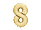 PartyDeco, balon foliowy, cyfra 8, złoty, 86 cm