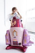PartyDeco, balon foliowy, nawiedzony dom, różowy, 89,5-116,5 cm