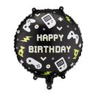 PartyDeco, balon foliowy, pastylka, Happy Birthday, 35-35 cm