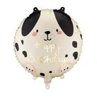 PartyDeco, balon foliowy, pastylka, Happy Birthday, pies, 35-35 cm