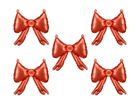 PartyDeco, balony foliowe do girland, kokardy, czerwone, 25,5-25 cm, 5 szt.