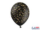 PartyDeco, balony lateksowe, nietoperze Halloween, czarne, 30 cm, 6 szt.