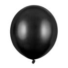 PartyDeco, balony strong, metallic black, 43 cm, 25 szt.