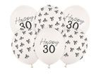 PartyDeco, balony, wzór 30, pastel off-white, 30 cm, 50 szt.