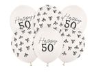 PartyDeco, balony, wzór 50, pastel off-white, 30 cm, 50 szt.