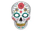 PartyDeco, Halloween dia de los muertos, maska papierowa na twarz, biała, rozmiar uniwersalny