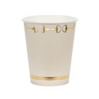 PartyDeco, kubeczki papierowe, strzemiona, beż, 220 ml, 6 szt.