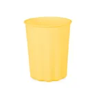 PartyDeco, kubeczki plastikowe, falbanka, żółte, 220 ml, 4 szt.