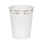 PartyDeco, kubeczki z ornamentem, białe, 220 ml, 6 szt.