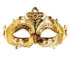 PartyDeco, maska karnawałowa, ciemny złoty, 17-9 cm