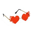 PartyDeco, okulary serduszka z płomieniami, czerwone