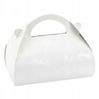 PartyDeco, ozdobne pudełka na ciasto, perłowe gałązki, 16-15-8 cm, biały, 10 szt.