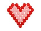 PartyDeco, siatka balonowa, serce, 63-58 cm