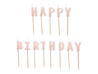 PartyDeco, świeczki urodzinowe, Happy Birthday, różowy, 2,5 cm, 13 szt.