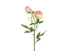 PartyDeco, sztuczny kwiat, róża z dwoma pąkami, jasny pudrowy róż, 55 cm, 1 szt.