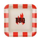 PartyDeco, talerzyki papierowe, bbq, 26-26 cm, 6 szt.