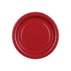 PartyDeco, talerzyki papierowe, ciemny czerwony, 18 cm, 6 szt.