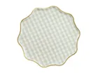 PartyDeco, talerzyki papierowe, kratka, 23 cm, 6 szt.