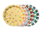 PartyDeco, talerzyki papierowe, paski cyrk, 18-18 cm, 6 szt.