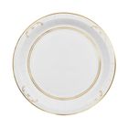 PartyDeco, talerzyki papierowe z ornamentem, białe, 23 cm, 6 szt.