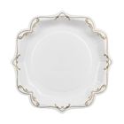 PartyDeco, talerzyki papierowe z ornamentem, białe, 26 cm, 6 szt.