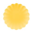 PartyDeco, talerzyki plastikowe, falbanka, żółte, 22-22 cm, 4 szt.