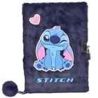 Paso, Lilo i Stitch, pamiętnik z kłódką, pluszowy, A5, 96 kartek, linia, granatowy, serce