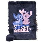 Paso, Lilo i Stitch, pamiętnik z kłódką, pluszowy, A5, 96 kartek, linia, granatowy, Stitch i Angel