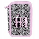 Paso, Myszka Minnie, piórnik rozkładany, potrójny, z wyposażeniem, szaro-różowy, Panterka