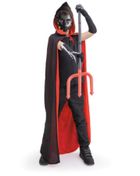 Peleryna dwustronna, czarno-czerwona, 120 cm, rozmiar 134/140