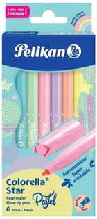 Pelikan, Colorella Star, flamastry, Pastel, 6 kolorów