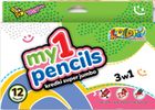 Penmate, kredki Super Jumbo, 12 kolorów + temperówka