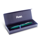 Pentel, eleganckie pióro kulkowe w etui, Energel, zielone, 0,7 mm