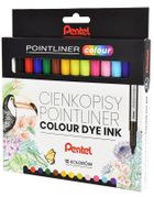 Pentel, Pointliner, cienkopisy, 12 kolorów, 0.4 Fib