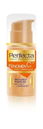 Perfecta, Fenomen C, podkład matująco-kryjący 2w1, Beige, 30 ml