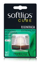 Perfecta, softlips Cube, pomadka ochronna do ust SPF15, Słodka Mięta, 6,5g