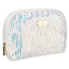 Peterson, kosmetyczka, 1-komorowa, cekinowa, biała