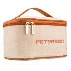 Peterson, kosmetyczka kuferek, beżowa-brązowa