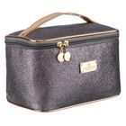 Peterson, kosmetyczka kuferek, brokatowa, szara