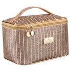 Peterson, kosmetyczka kuferek, brokatowa złota