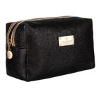 Peterson, kosmetyczka prostokątna, brokatowa, czarna