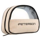 Peterson, kosmetyczka, z przezroczystym panelem, beżowo-czarna