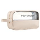 Peterson, kosmetyczka z uchwytem, z przezroczystym panelem, beżowa